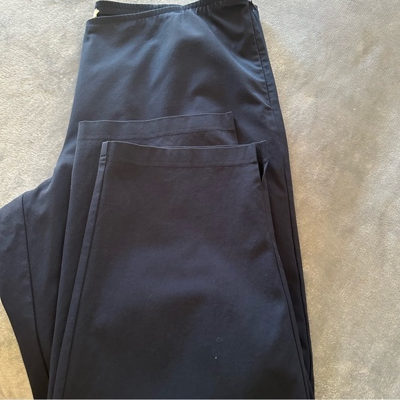 Eileen Fisher Organic Cotton Navy Blue Slim STRETCH Twill Pants - Picture 4 of 10